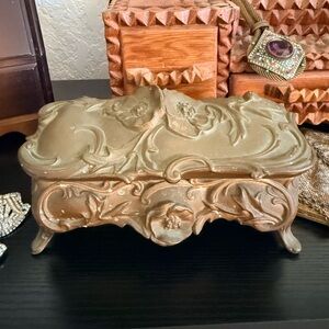 Antique Art Nouveau Jewelry Casket Trinket Box